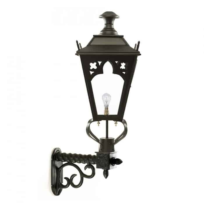 Traditional Black Gothic Lantern On Royale Bracket - Small
