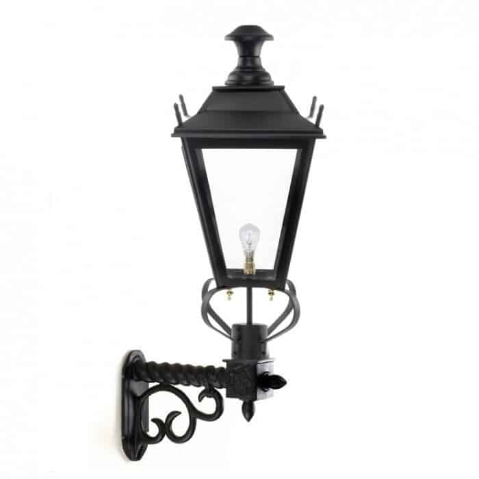 Traditional Black Dorchester Lantern On Royale Bracket - Small