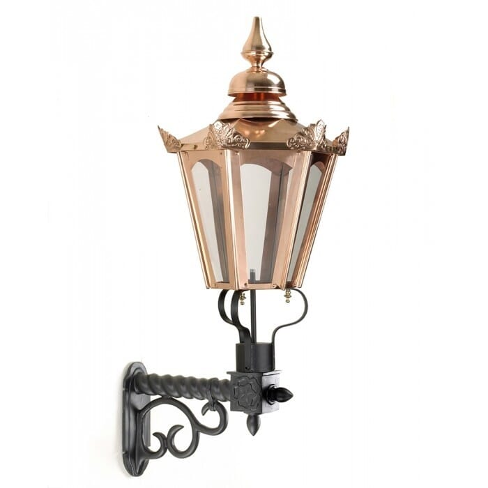 Traditional Copper Hexagonal Lantern On Royale Bracket - Small - LF1003/LF1059