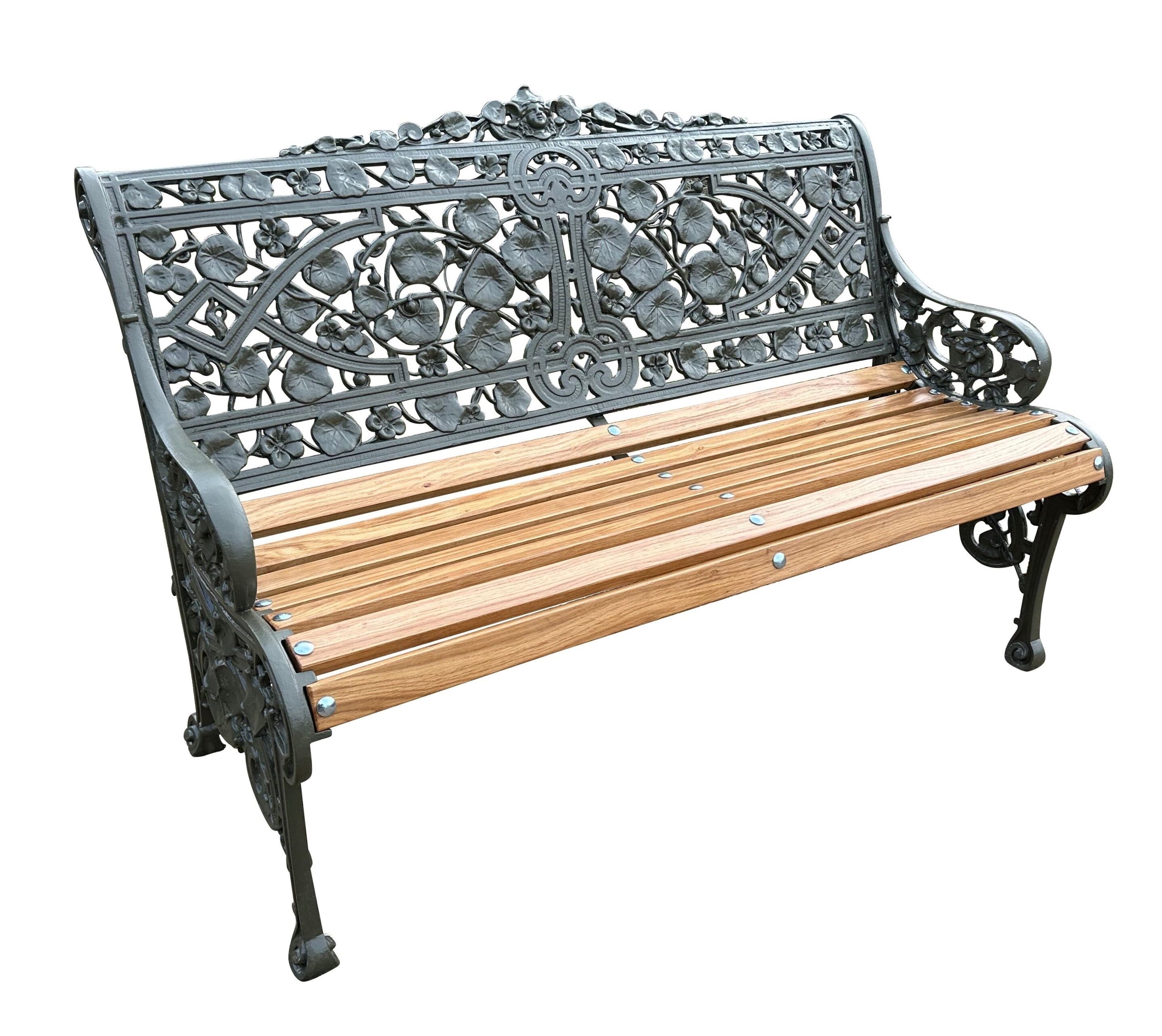 Outdoor Coalbrookdale Nasturtium Cast Metal Bench - 10173