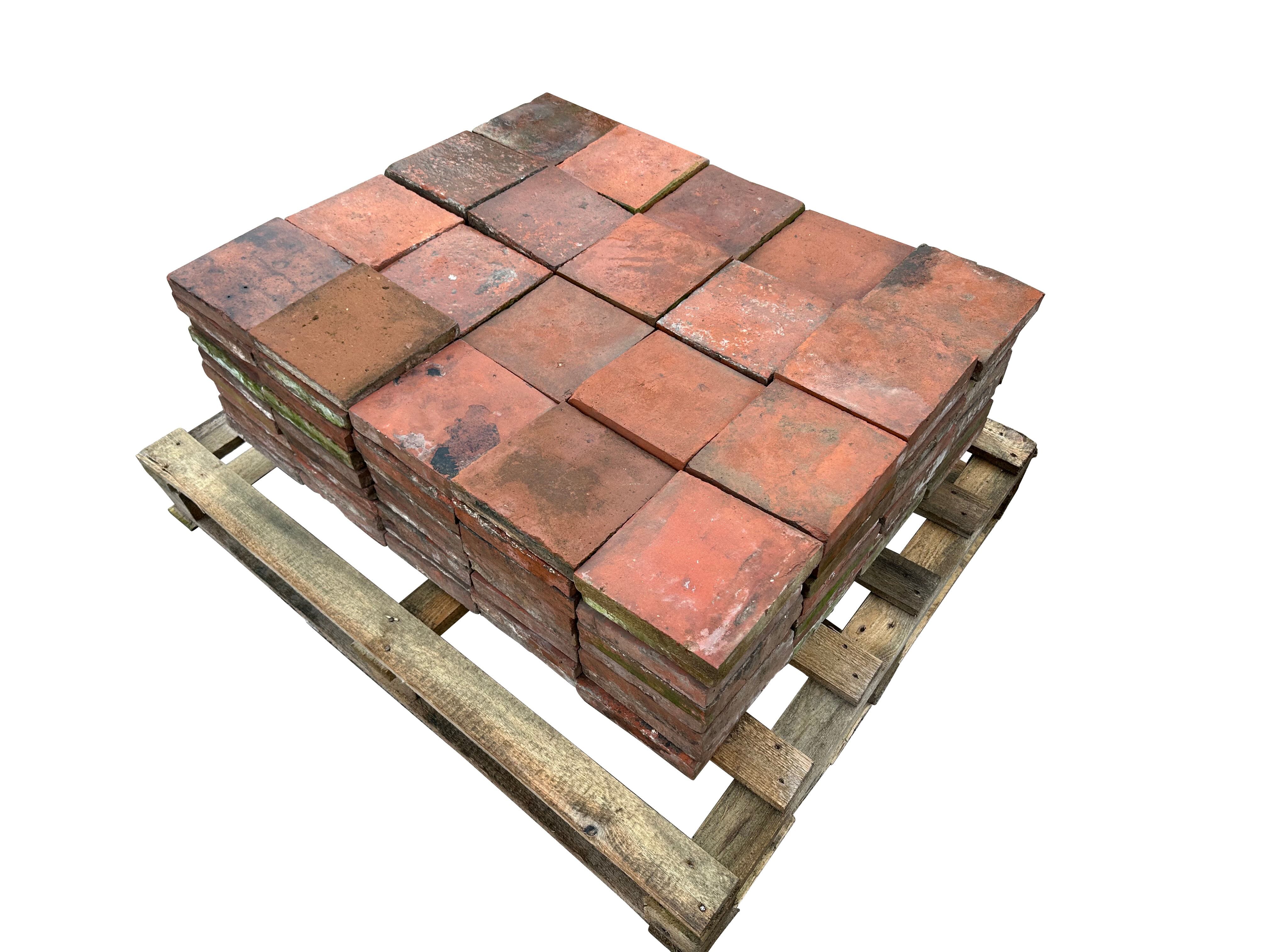 Batch of 160 Reclaimed Terracotta Quarry Floor Tiles - 10319