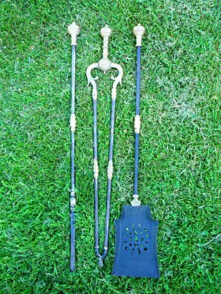 Set Of Steel and Brass Victorian Fire Irons