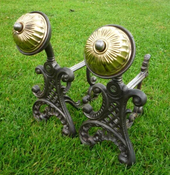 Pair of Late Victorian Antique Fire Dogs - 4119