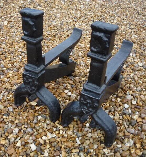 A pair of cast and wrought iron Andirons - 4184