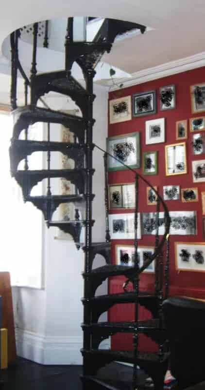 Large Antique Reclaimed Cast Iron Spiral Staircase with Balcony