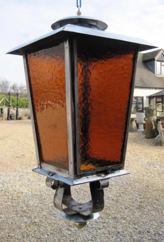 Antique Hanging Lantern - with coloured sides - 4615