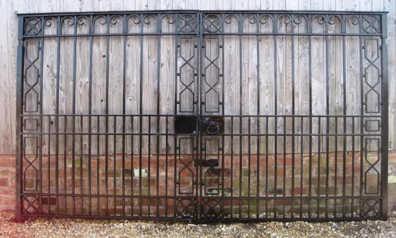 Salvaged Antique Cast and Wrought Iron Driveway Gates - 4593