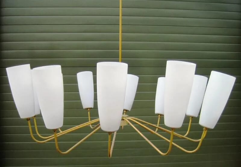 Retro 1960's Large 12 Branch Chandelier - 4621