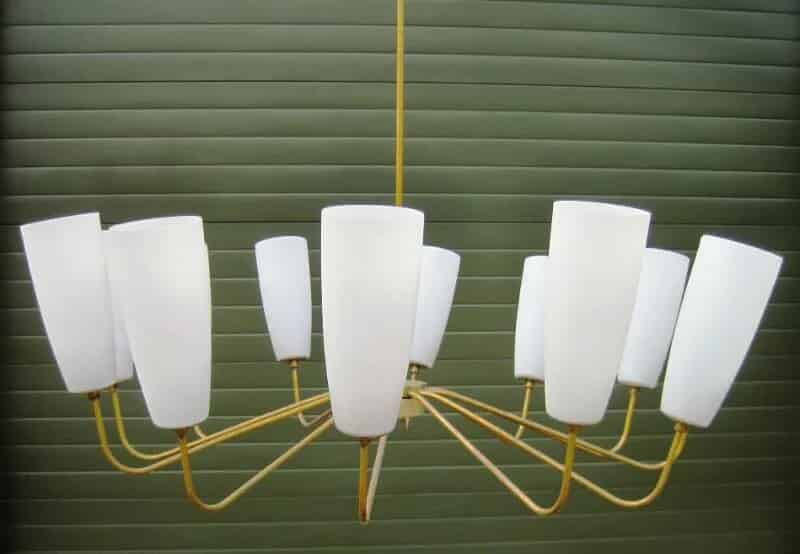 Retro 1960's Large 12 Branch Chandelier