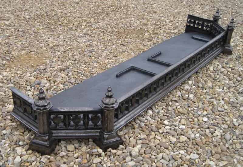Original Decorative Antique Gothic Cast Iron Fender