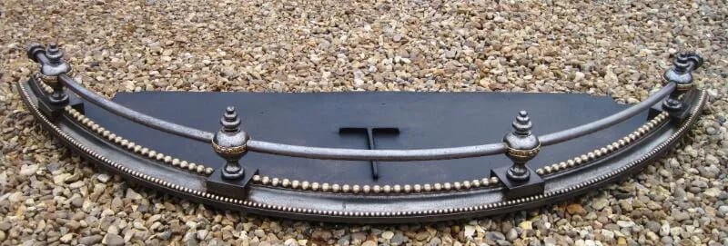 Large Early Victorian Wrought Iron Fireplace Fender - 4585