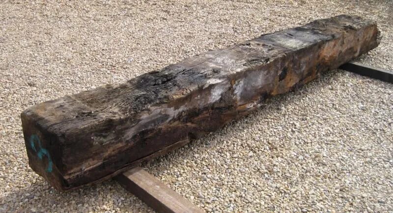 Inglenook or Fireplace Antique Beam made of solid timber - 4626