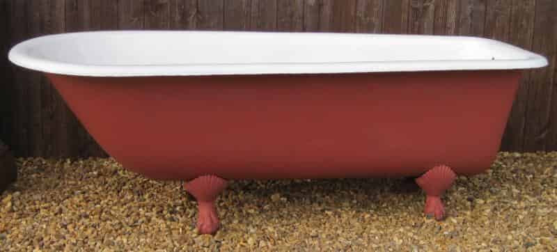 Re-enamelled Antique Original roll top cast iron bath