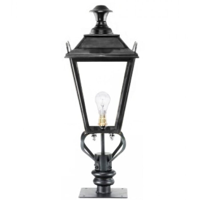 Black Dorchester Lantern On Pillar Bracket - Medium - LF1005/M/LF1045/BLK/M