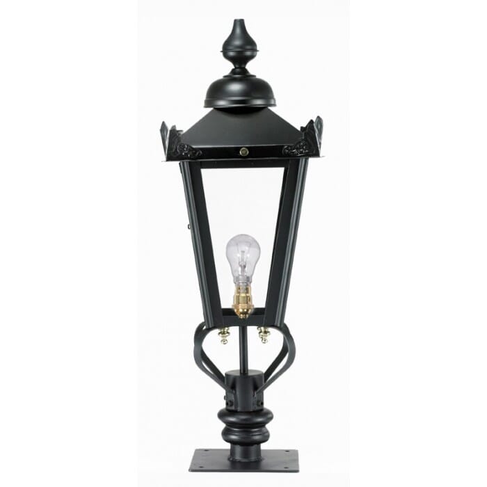 Black Victorian Lantern On Pillar Bracket - Medium - LF1005/M/LF1051
