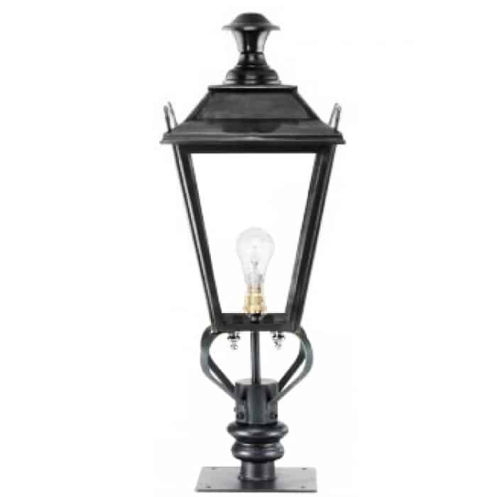 Large Black Dorchester Lantern On Pillar Bracket