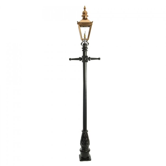 Traditional Cast Iron Lamppost & Copper Harrogate Lantern - Small - LF1000/LF1085/CPL
