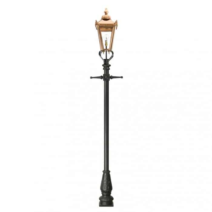 Traditional Cast Iron Lamppost & Copper Victorian Lantern