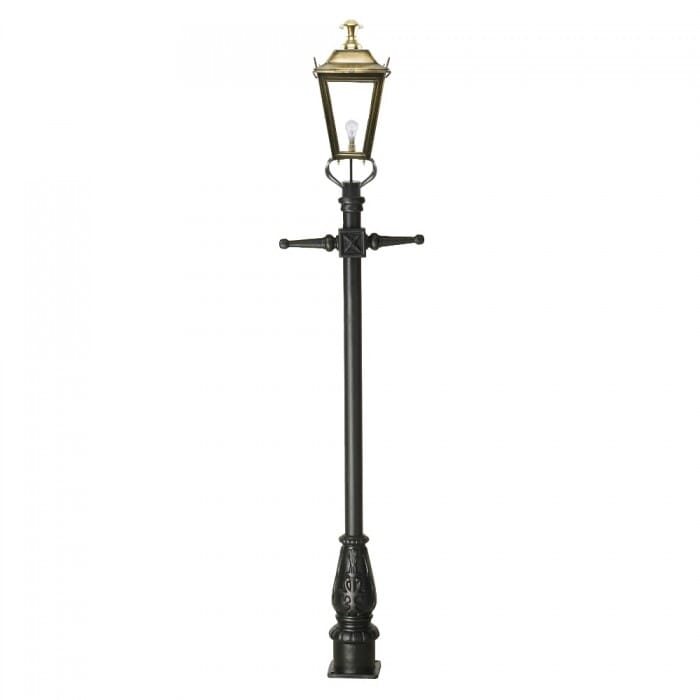 Traditional Cast Iron Lamppost & Antique Brass Dorchester Lantern - Small - LF1000/LF1045/A/S