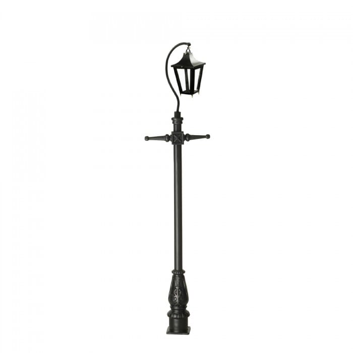 Traditional Cast Iron Lamppost & Black Swan Neck Lantern - Small - LF1000/LF1062