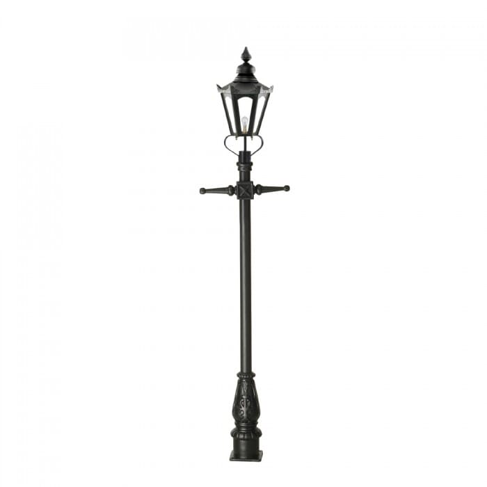 Traditional Cast Iron Lamppost & Black Hexagonal Lantern - Small - LF1000/LF1056