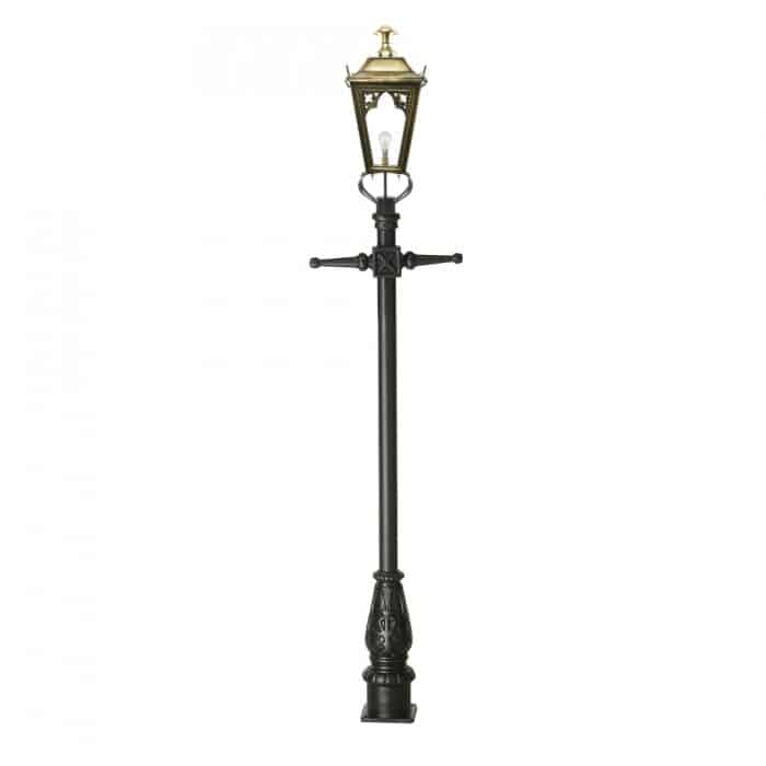 Traditional Cast Iron Lamppost & Antique Brass Gothic Lantern
