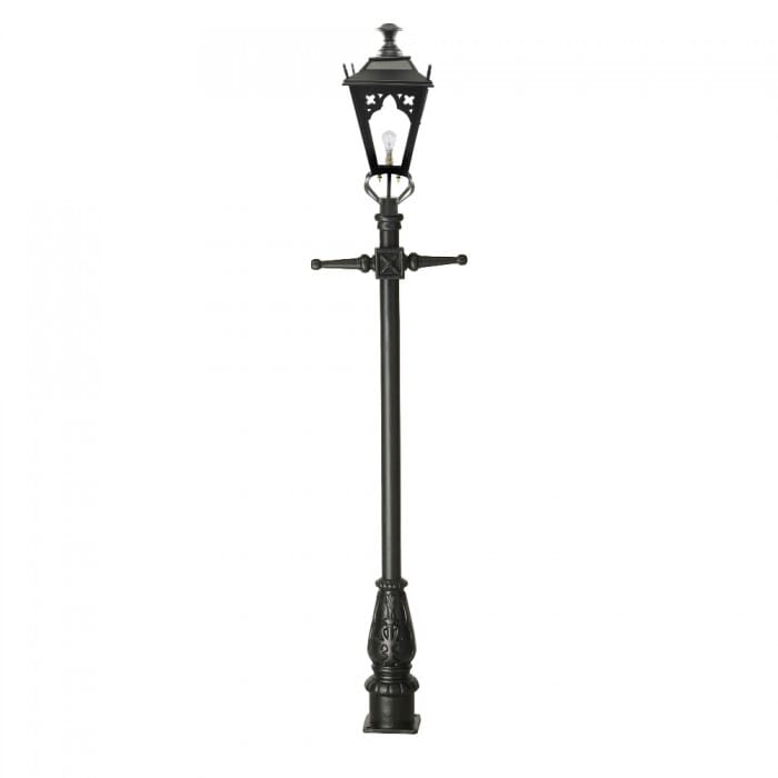 Traditional Cast Iron Lamppost & Black Dorchester Lantern - LF1000/LF1080/BLK