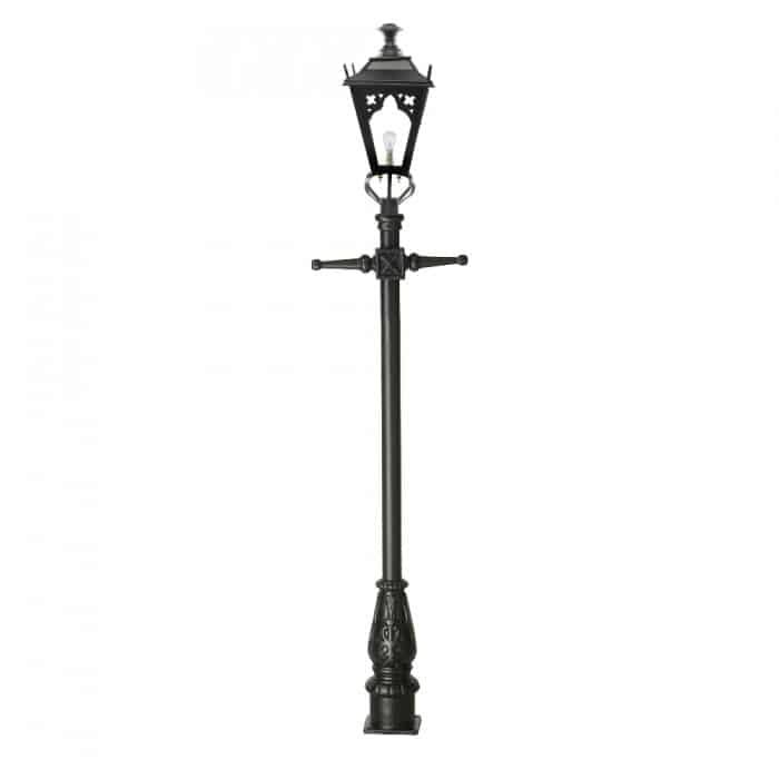 Traditional Cast Iron Lamppost & Black Dorchester Lantern