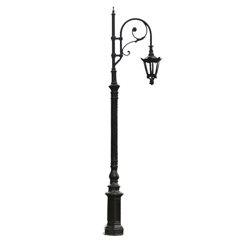 Antique Brown Cast Iron Lord Blakemere Lamppost & Swan Neck Lantern - LFD006/BRN