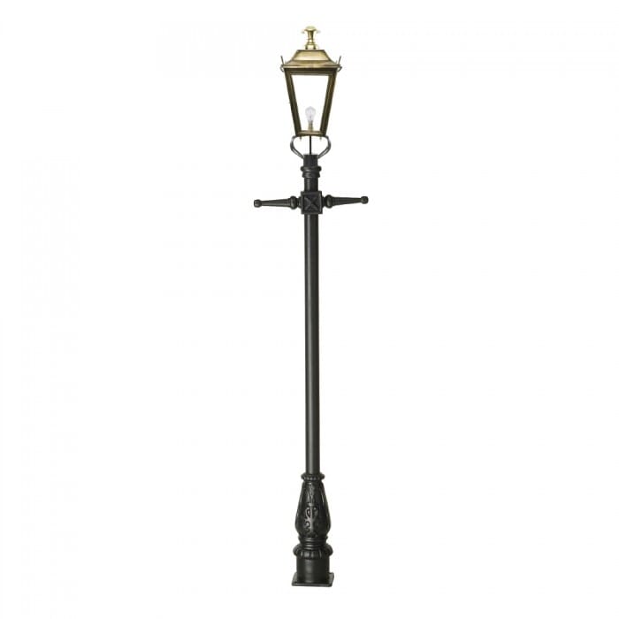 Traditional Cast Iron Lamppost & Brass Dorchester Lantern - Medium - LF1001/LF1045/A/M