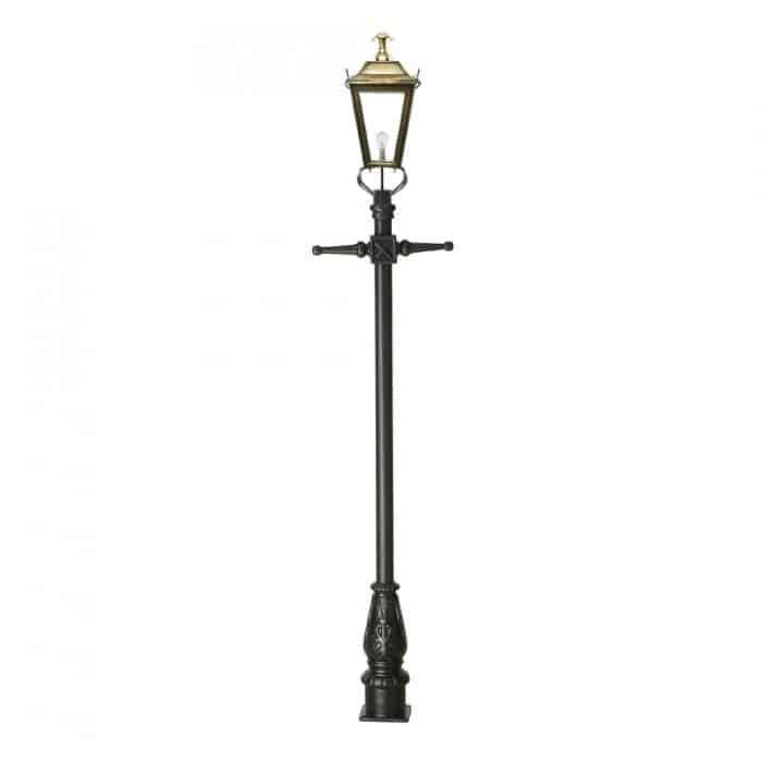 Traditional Cast Iron Lamppost & Black Dorchester Lantern