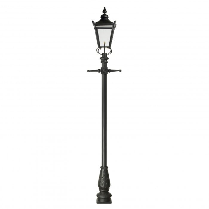 Traditional Cast Iron Lamppost & Black Victorian Lantern - Medium - LF1001/LF1051