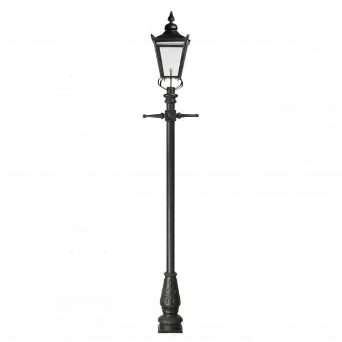 Traditional Cast Iron Lamppost & Black Victorian Lantern - Medium