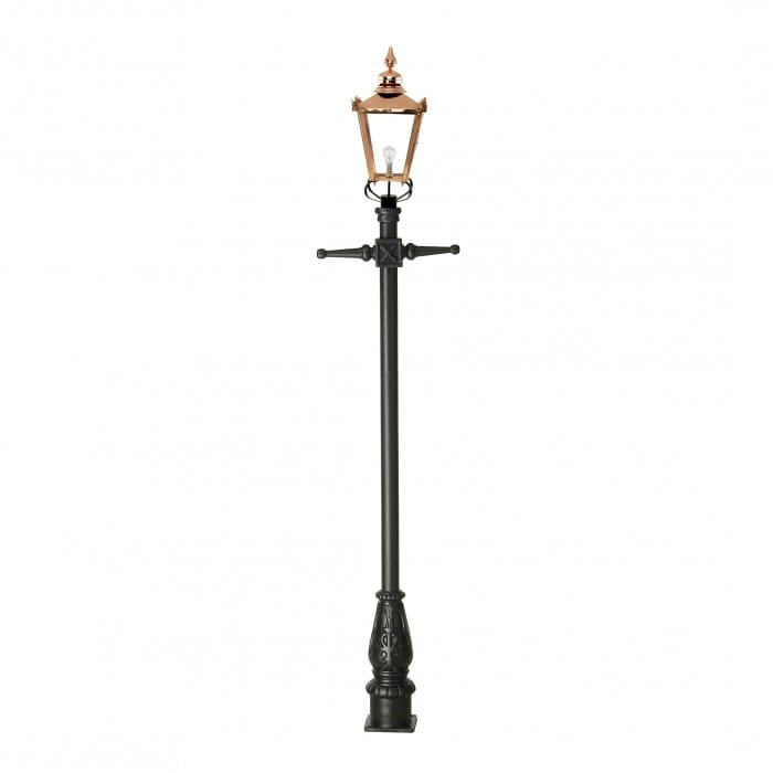 Traditional Cast Iron Lamppost & Copper Victorian Lantern - Medium - LF1001/LF1054