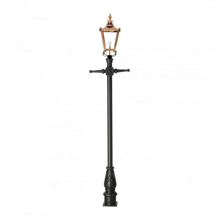 Traditional Cast Iron Lamppost & Copper Victorian Lantern - Medium
