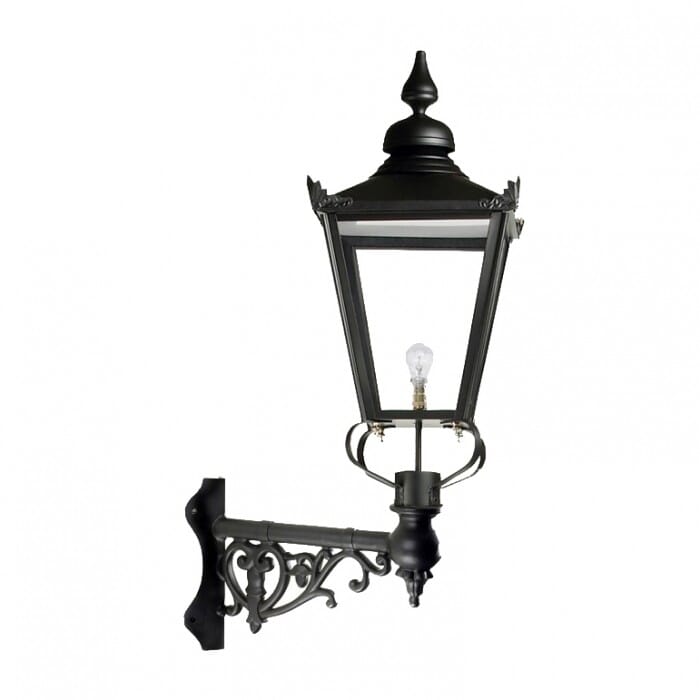 Traditional Black Victorian Lantern On Corner Bracket - Medium - LF1089/M/LF1051