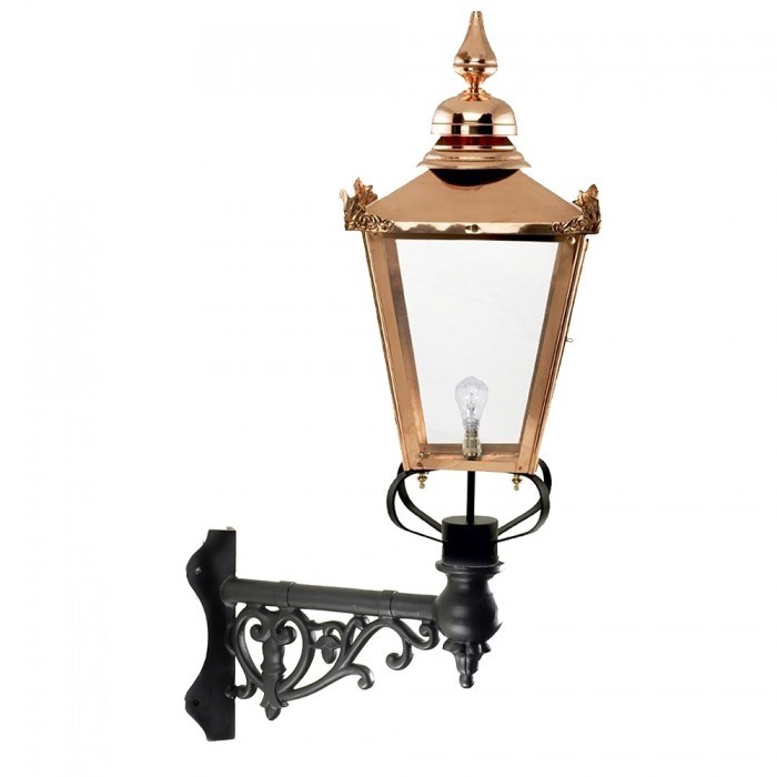 Traditional Copper Victorian Lantern On Corner Bracket - Medium - LF1089/LF1054