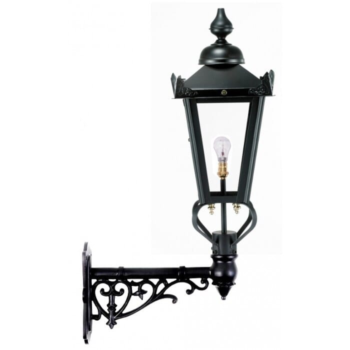 Traditional Black Victorian Lantern On Ornate Bracket - Small - LF1088/S/LF1050