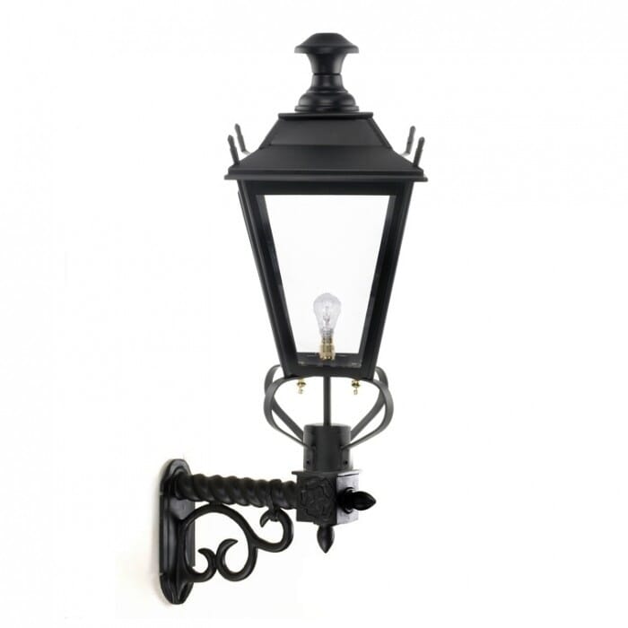 Traditional Black Dorchester Lantern On Royale Bracket - Medium - LF1003/M/LF1045/BLK/M