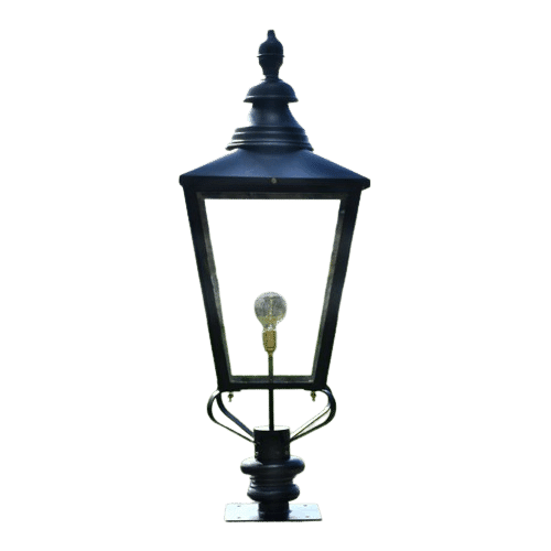 Black Rochester Lantern On Pillar Bracket - Large