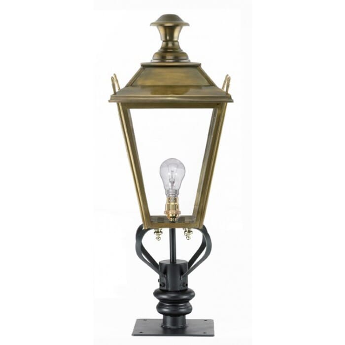 Antique Brass Dorchester Lantern On Pillar Bracket - Large - LF1005/L/LF1045/A/L