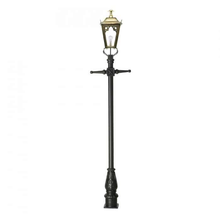 Traditional Cast Iron Lamppost & Antique Brass Gothic Lantern - Medium