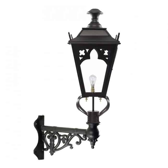 Traditional Black Gothic Lantern On Corner Bracket - Small