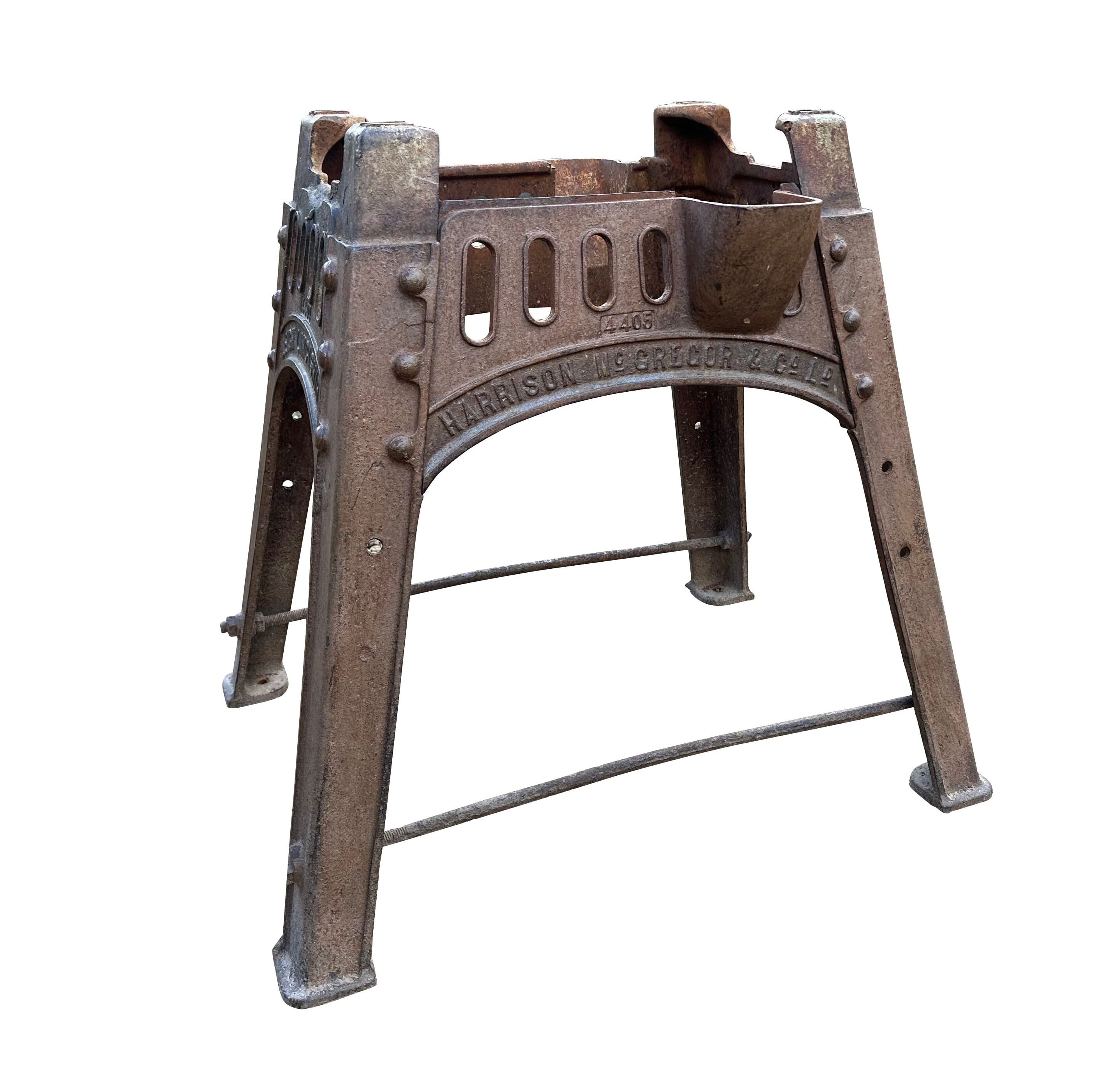 Original Salvaged Cast Iron Industrial Harrison Table Base - 10272