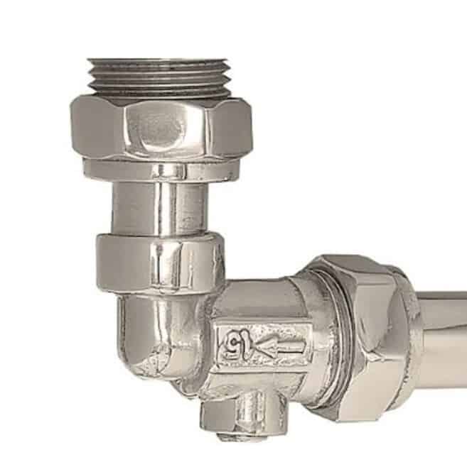 Thomas Crapper Pair of Basin Wall Inlets - Nickel