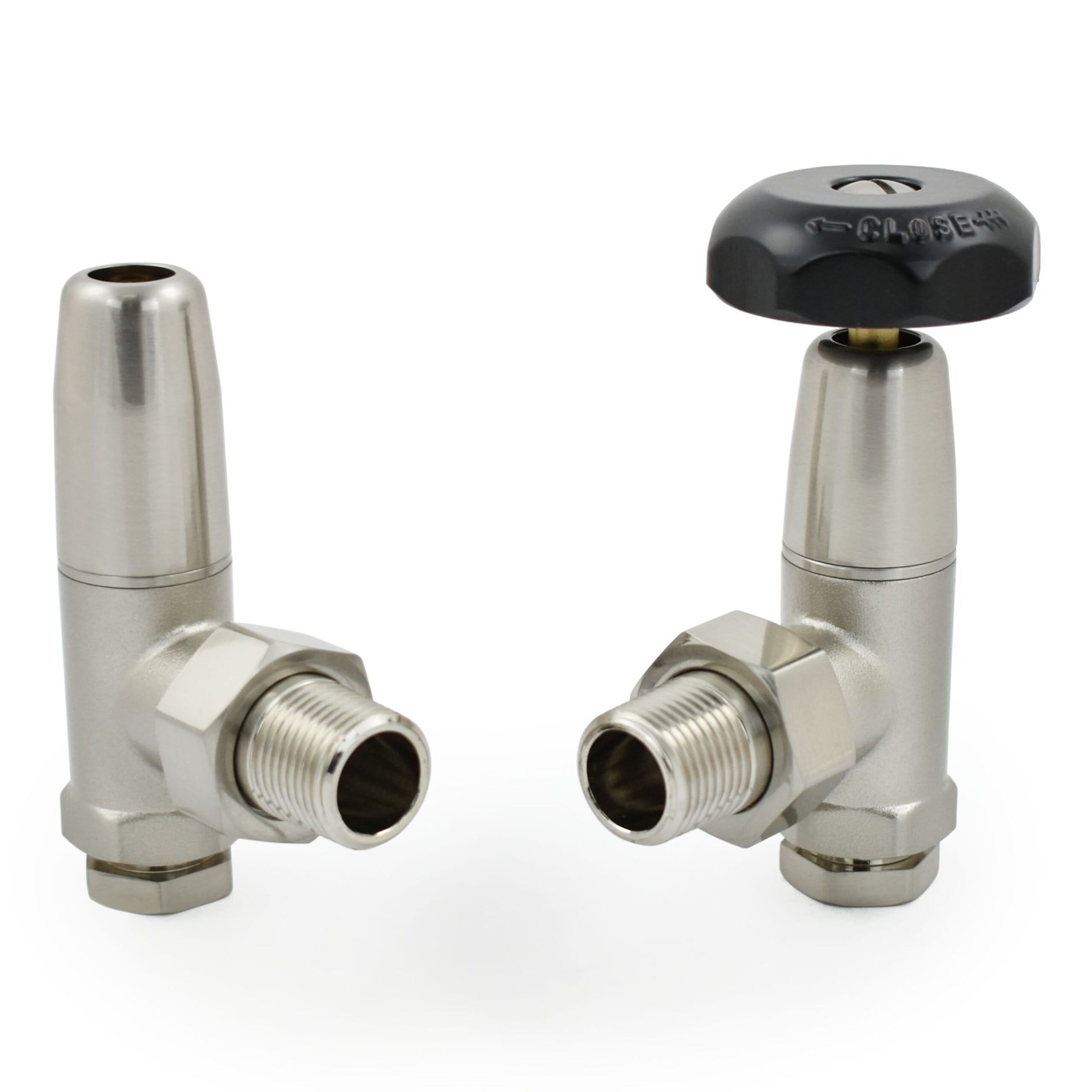 Bradley Radiator Valves In a Satin Nickel Finish - BraSN