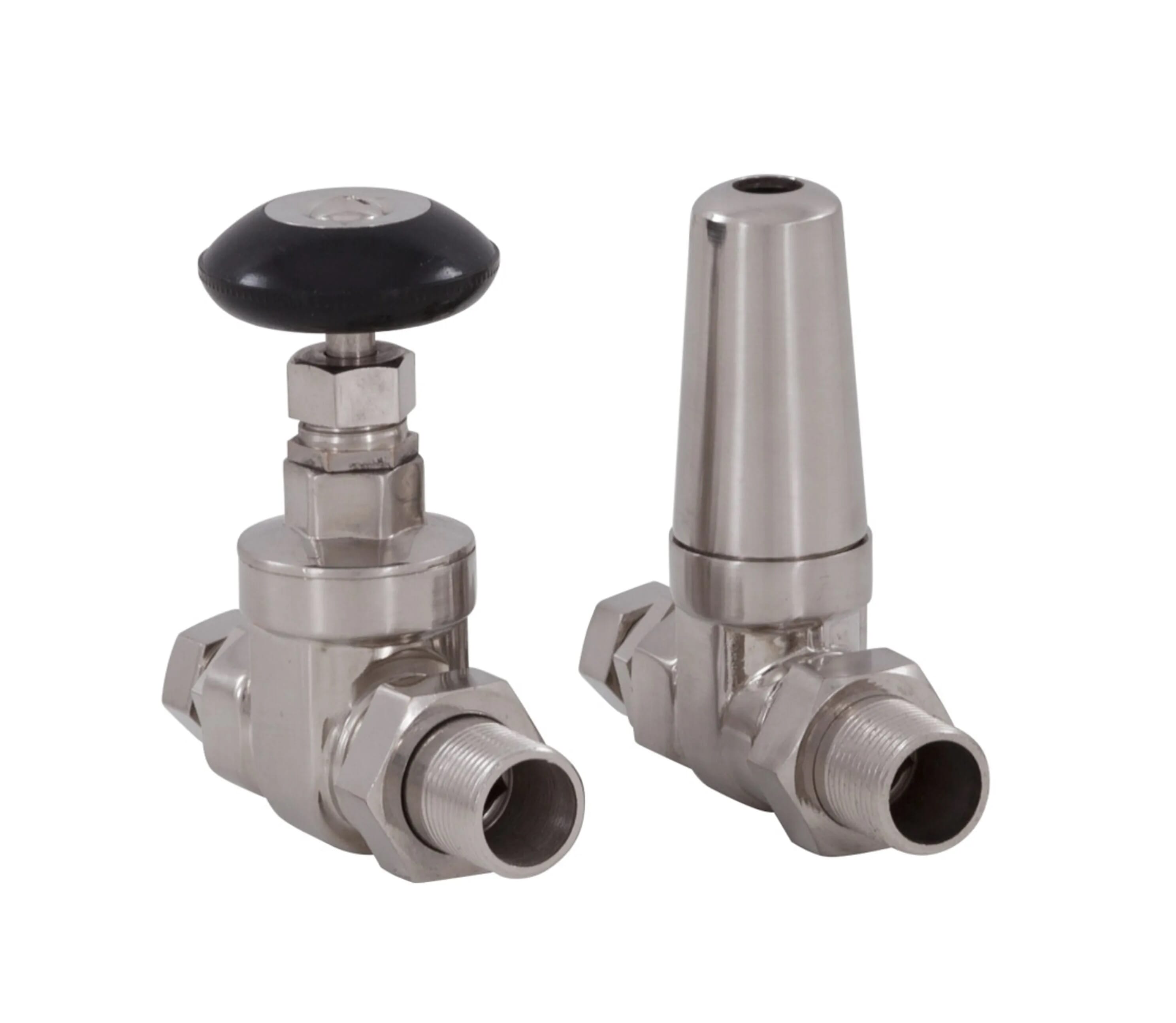 Carron Whitworth Satin Nickel Radiator Valves - LD119