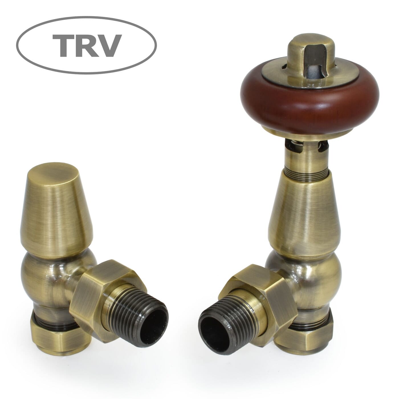 Faringdon Cast Iron Antique Brass Radiator Valves - Farab