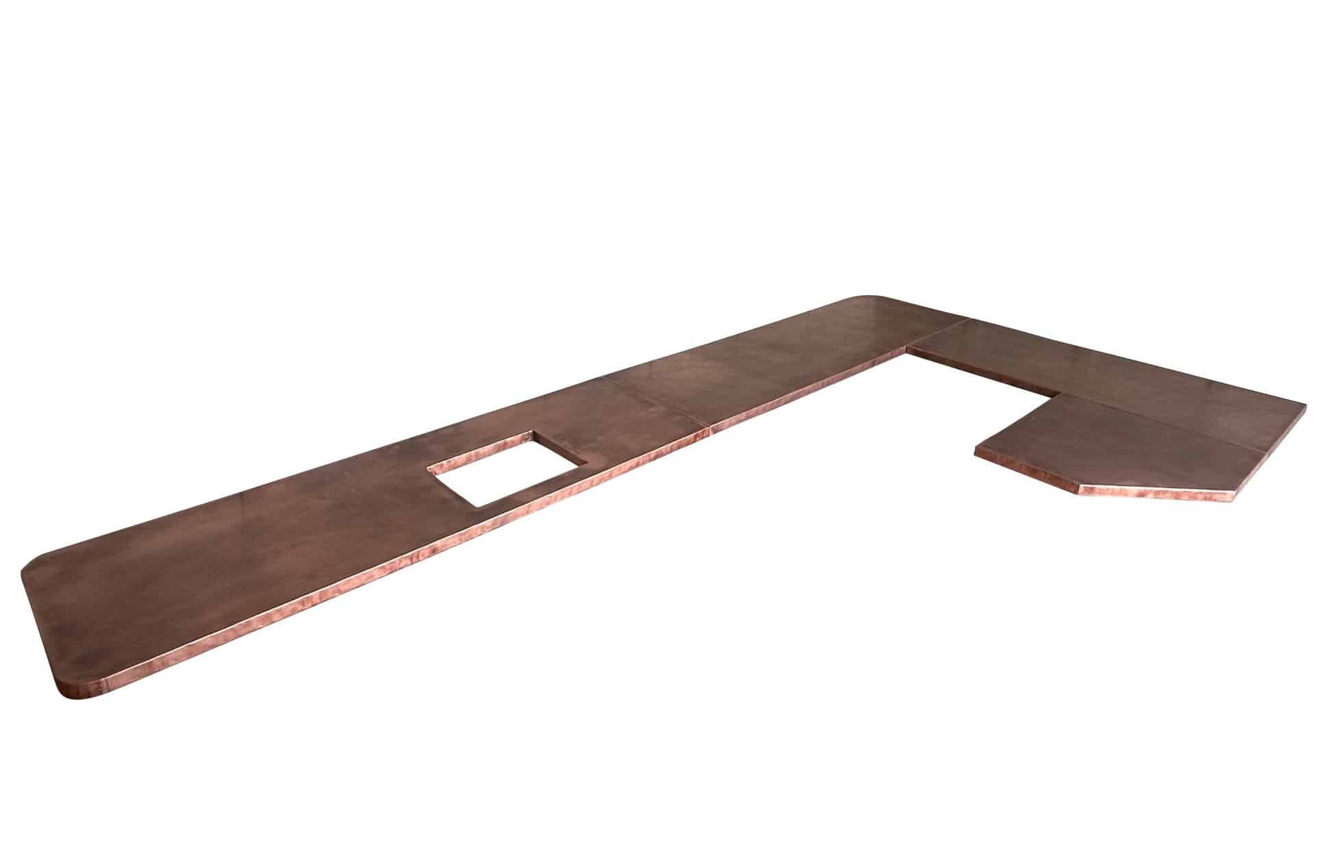 Bespoke Handmade Antique Copper Kitchen Worktops