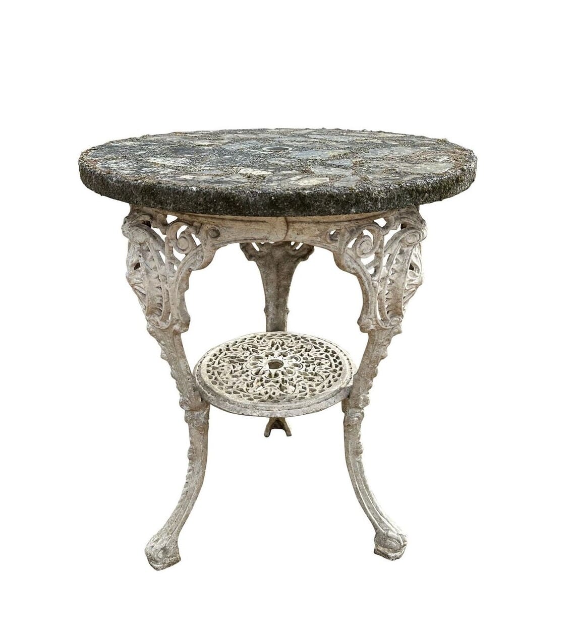 Reclaimed Ornate Round Cast Metal Garden Outdoor Table - 10372
